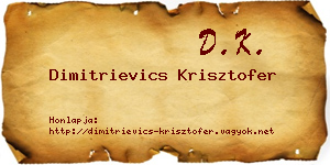 Dimitrievics Krisztofer névjegykártya